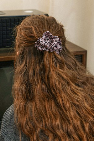 Leopard print round scrunchie_2color