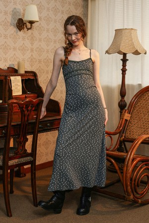 Falling flowers camisole dress_GRAY
