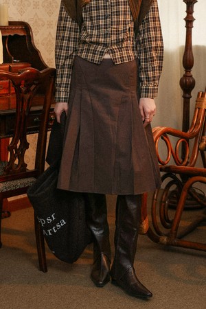 Falling autumn skirt_BROWN