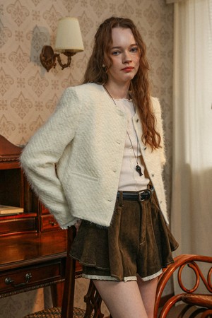 Cute slim-fit jacket_WHITE