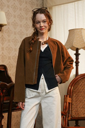 Slim-fit crew neck jacket_2color