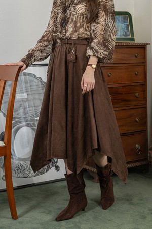 Dark brown irregular skirt