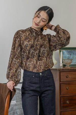 Brown print shirt