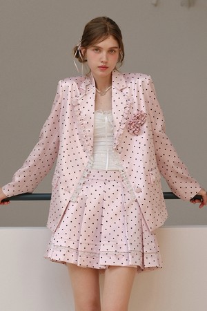 Polka dot lace blazer