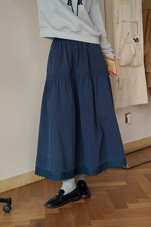 Openwork lace a-line skirt_2color