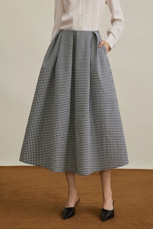 Commuter gingham check skirt