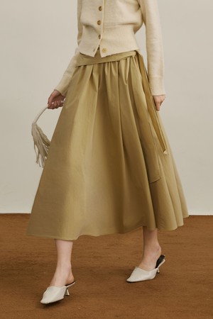 A-line lace-up commuter skirt_2color