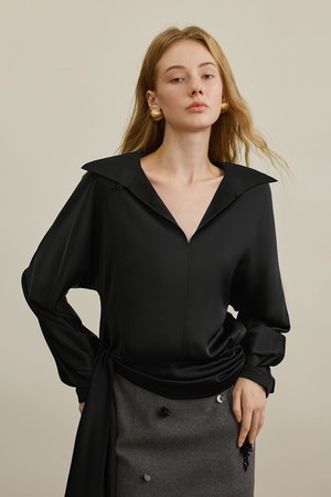 Temperament black long top