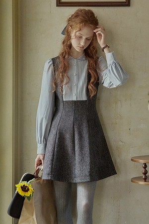 Fake two-piece shirt dress