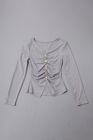 Irregular buttons blouse_2color