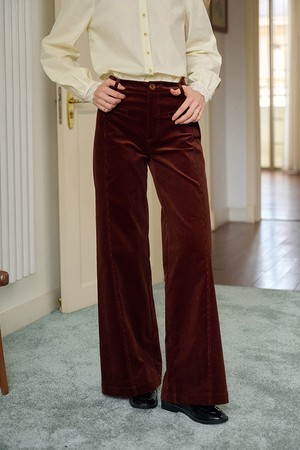 High-waisted corduroy pants_2color