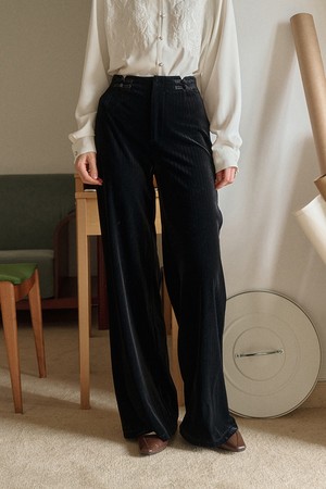 Black velvet slacks