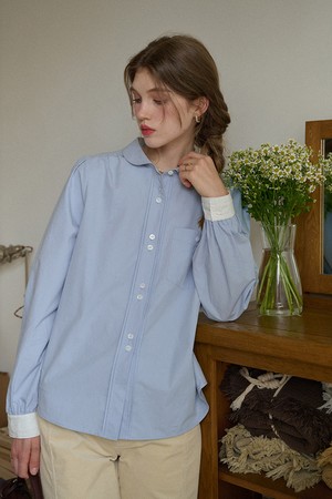 Collar contrasting long shirt
