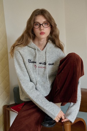 Fleece loop hooded sweater