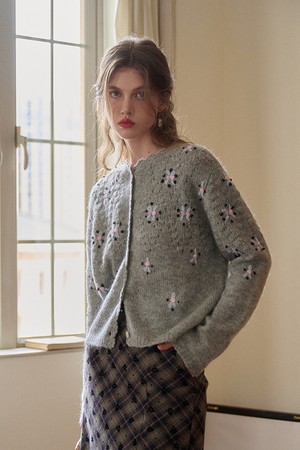 Openwork crochet cardigan_2color