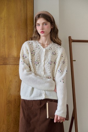 Openwork crochet cardigan_2color