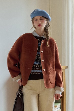 Reversible tweed jacket_3color