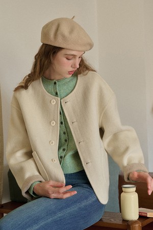 Reversible tweed jacket_3color