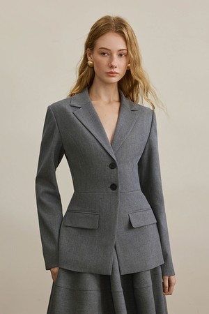 Autumn waist gray blazer