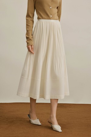 Pleated design skirt_2color