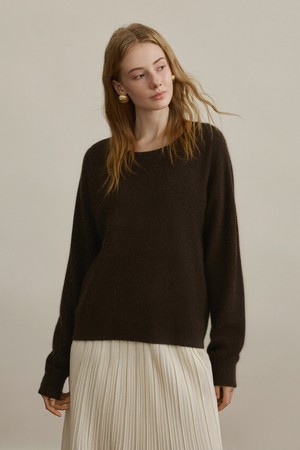 Loose casual brushed knit top_4color