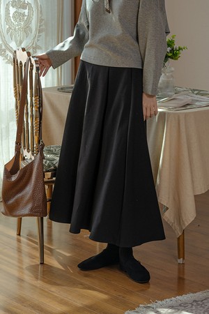 Solid color warm skirt_3color