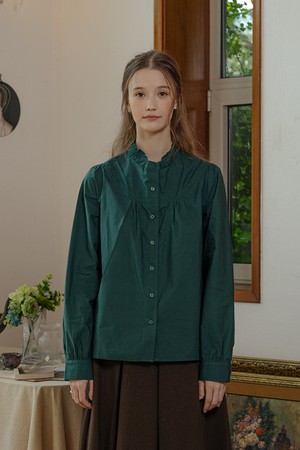 Cute collar ruffled shirt_2color