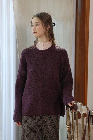 Purple crew neck long sleeve knit