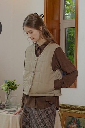 Warm solid color vest_2color