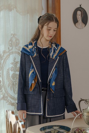 Lace-cuffed suit jacket_2color