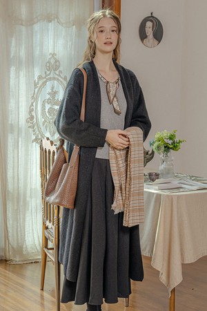 Warm knit coat_3color