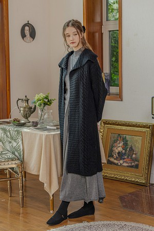 Collared knit coat_2color