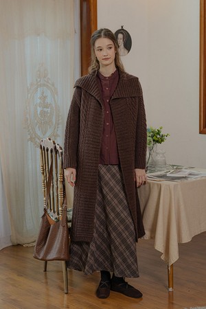 Collared knit coat_2color