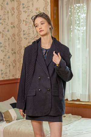 DD_Suit jacket and skirt shawl set_2color