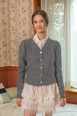 V neck knit sequin cardigan_3color