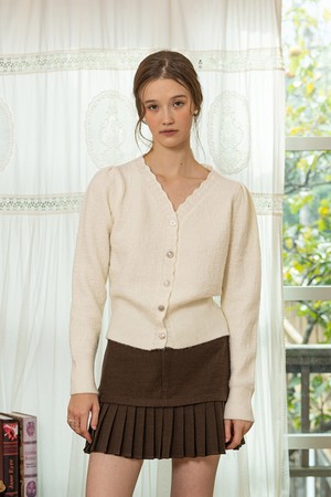 V neck knit sequin cardigan_3color