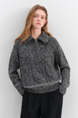 Half zip-up pullover sweater