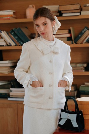 Sequined wool pocket jacket