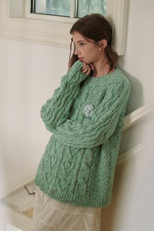 Cable knit pullover sweater