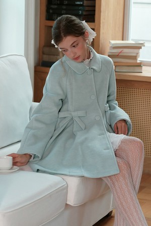 Ribbon balmacaan half coat