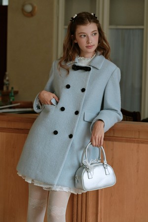 Double button wool half coat