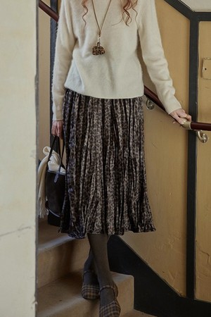 Leopard banding skirt