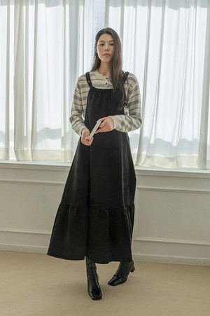 Velvet sleeveless dress_BLACK