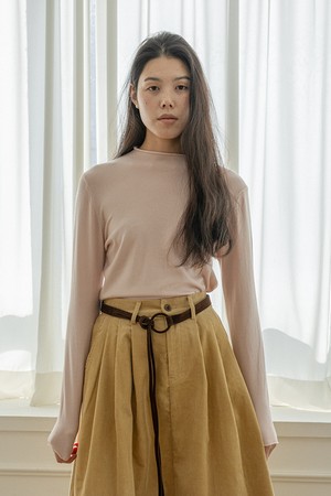 Crew neck lightweight knit top_4color