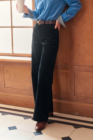 Contrast corduroy pants_2color