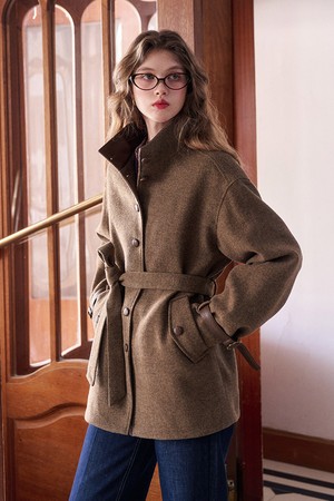 French spliced collar coat
