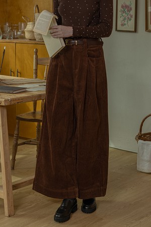 Corduroy loose straight pants_2color