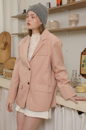 Corduroy loose suit coat_PINK