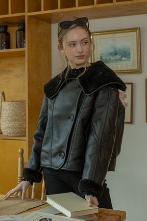 Large lapel mustang coat_2color