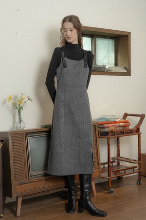 PM_Gray polka dot dress